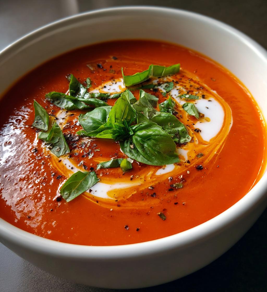 creamy roasted garlic tomato soup - detail 1