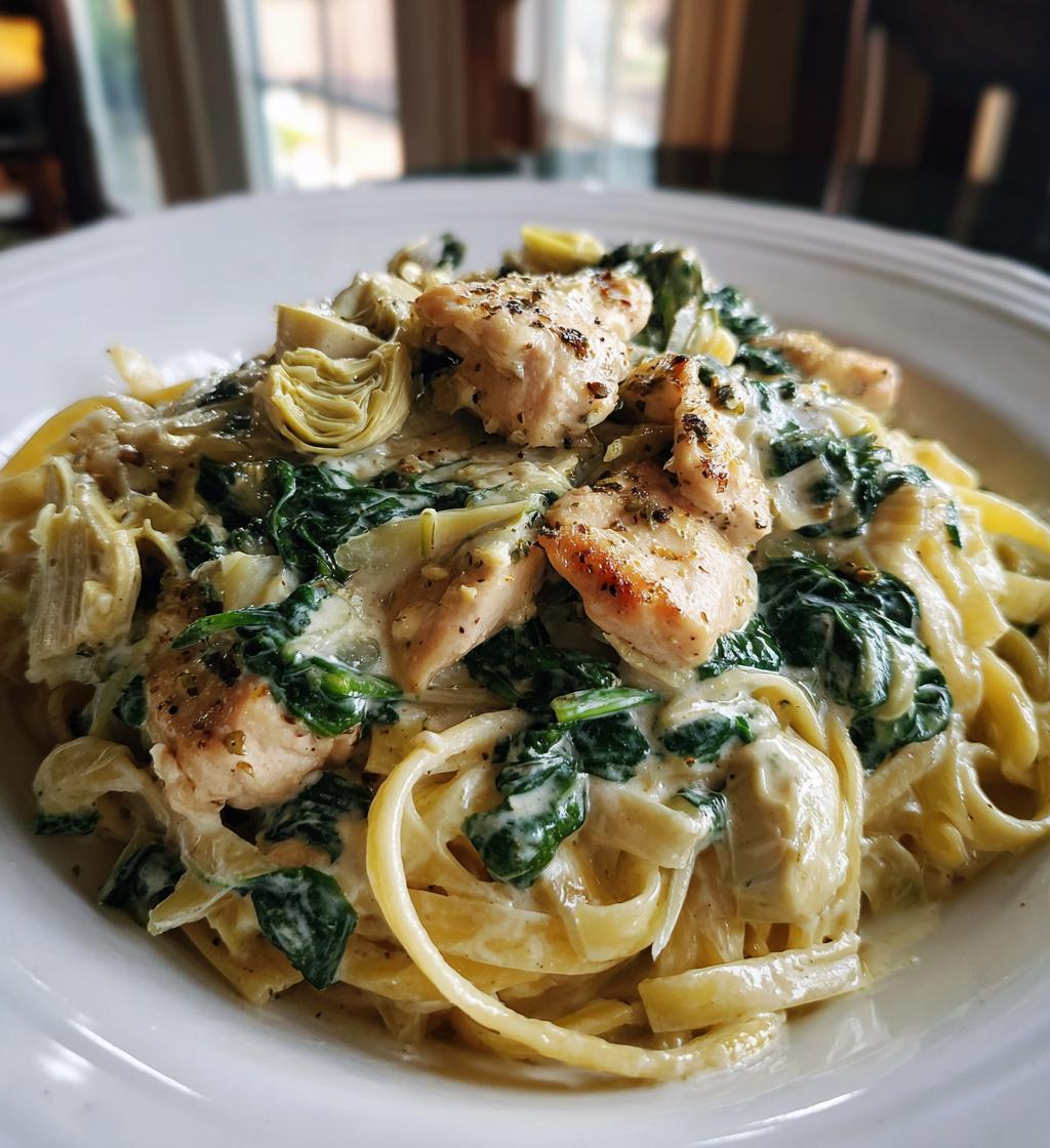 creamy spinach artichoke greek chicken alfredo recipe