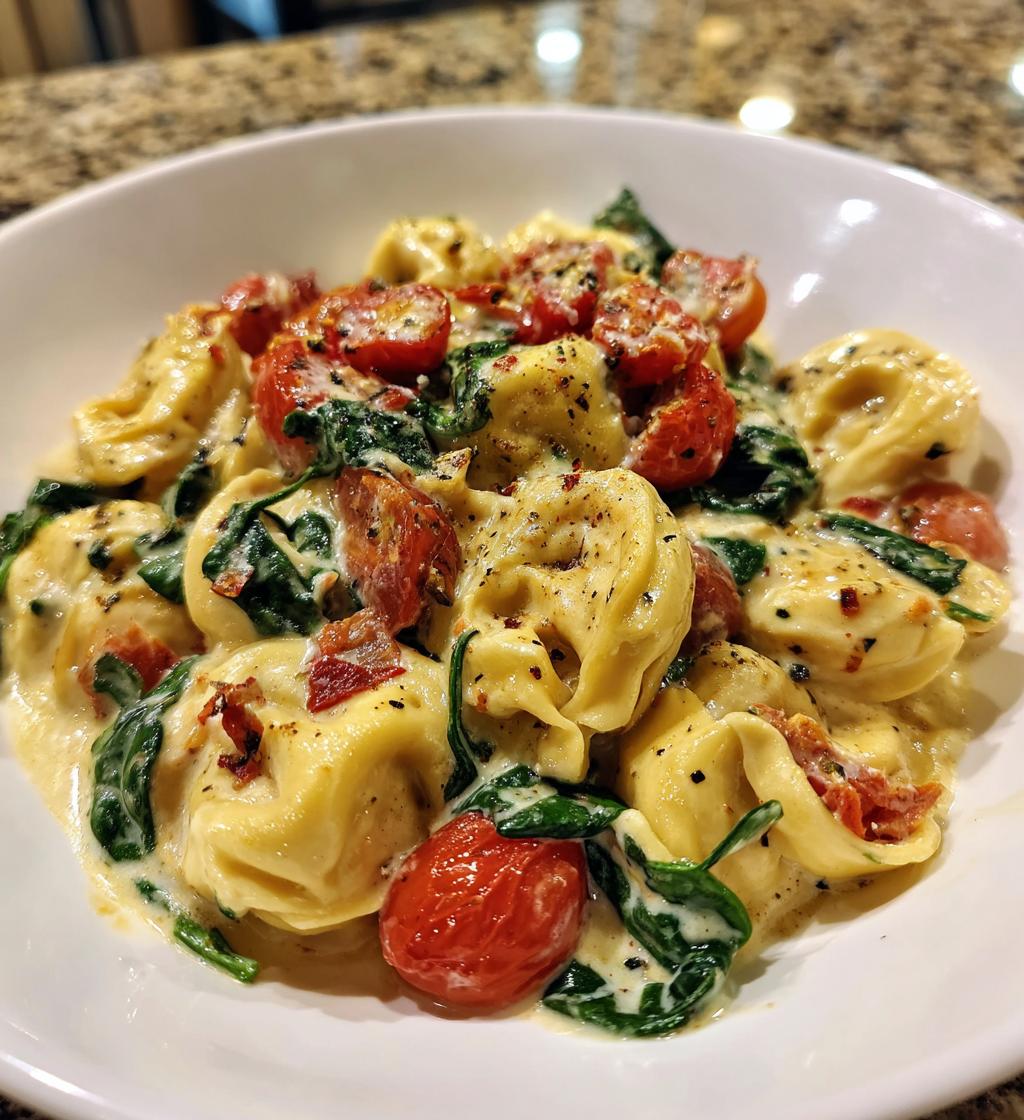 creamy spinach tomato tortellini