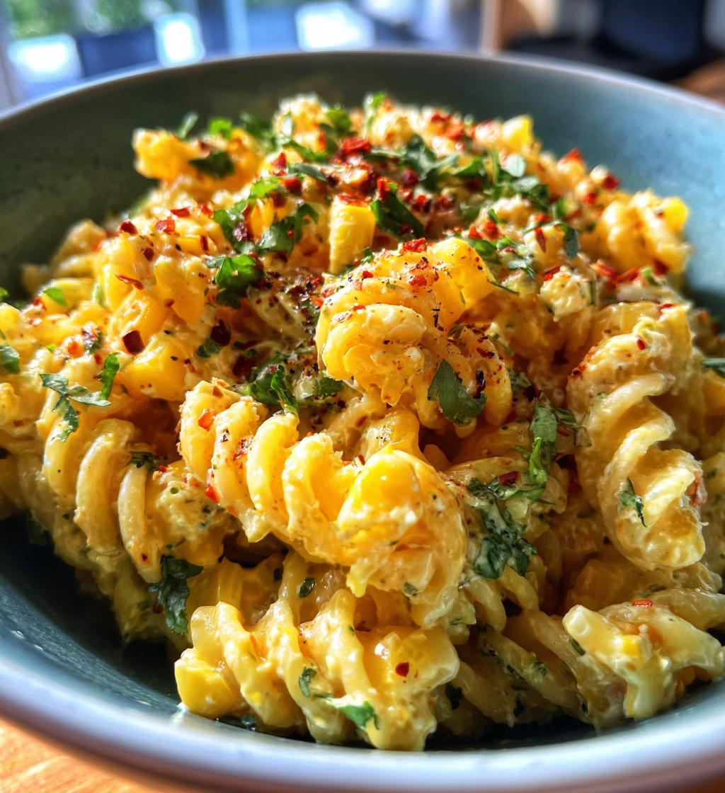 creamy street corn pasta salad