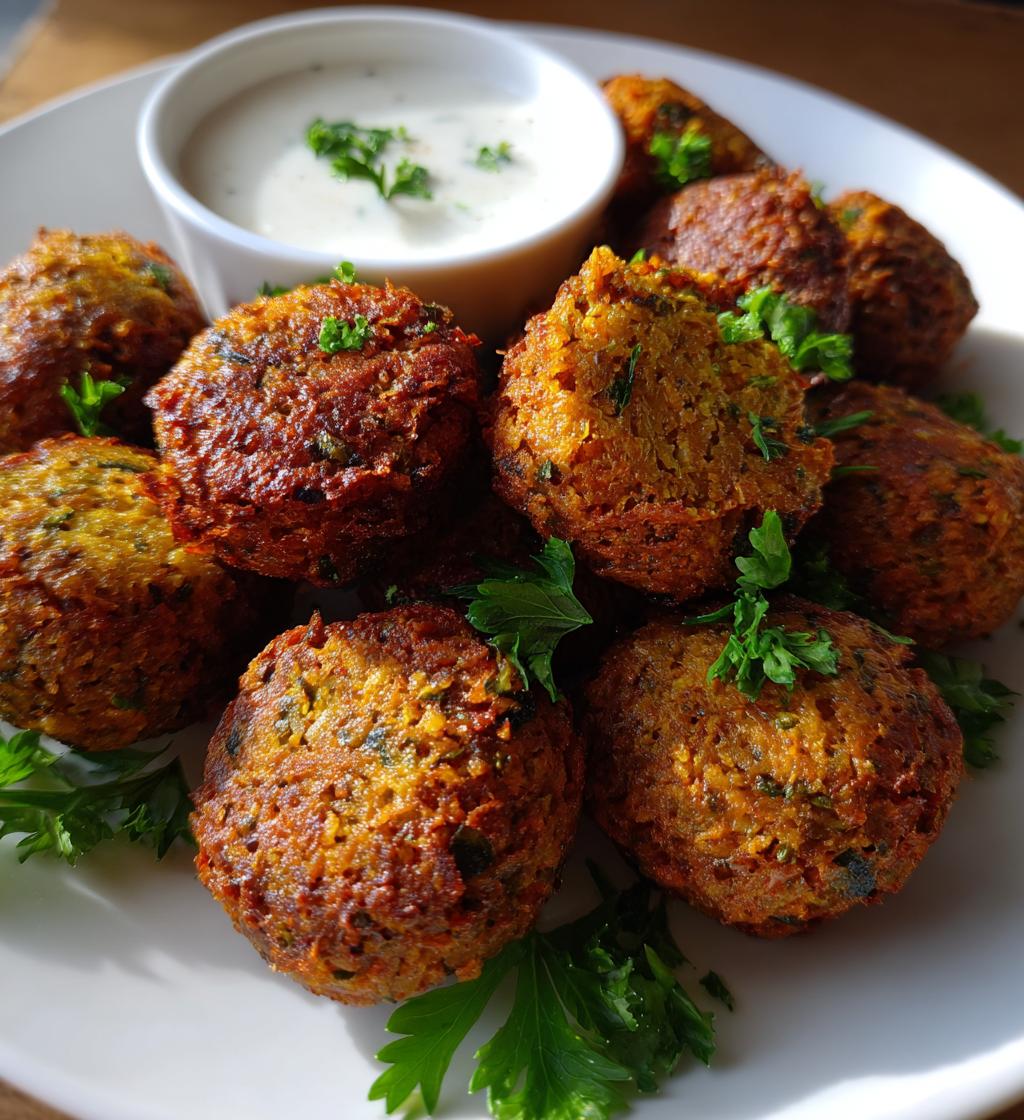 crispy homemade falafel - detail 1