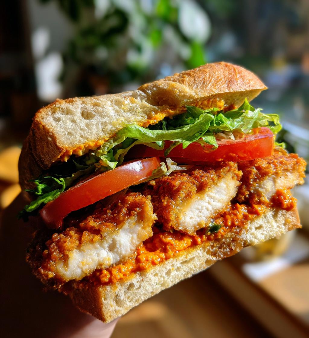 crunchy chicken romesco sandwich - detail 1