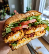 crunchy chicken romesco sandwich