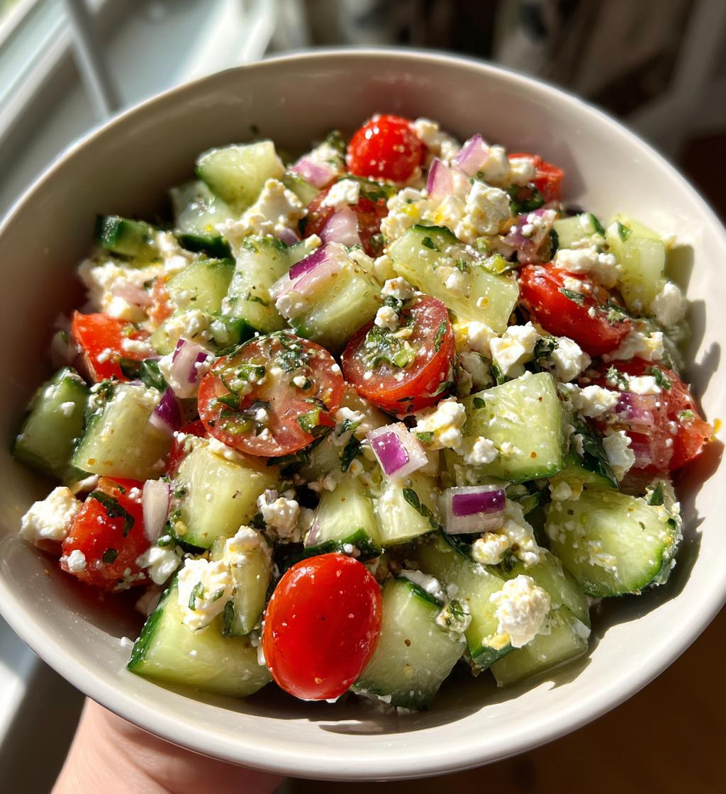 cucumber feta salad - detail 1