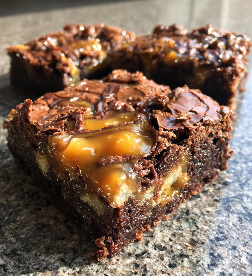 decadent caramel swirl brownies