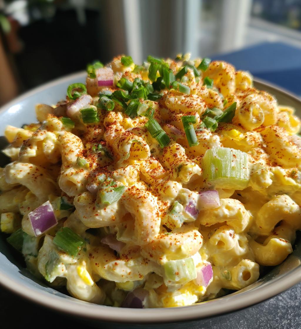 deviled egg macaroni salad - detail 1