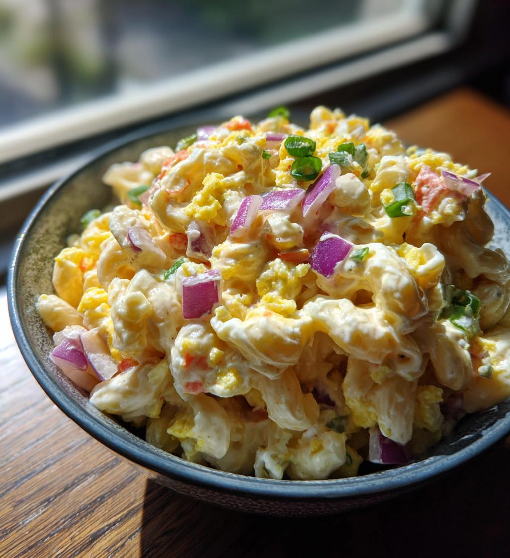 deviled egg macaroni salad - detail 1