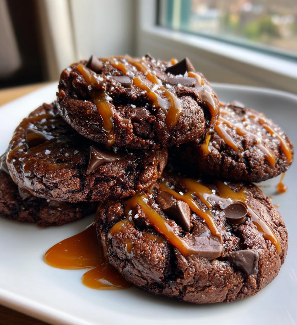 double chocolate salted caramel cookies - detail 1