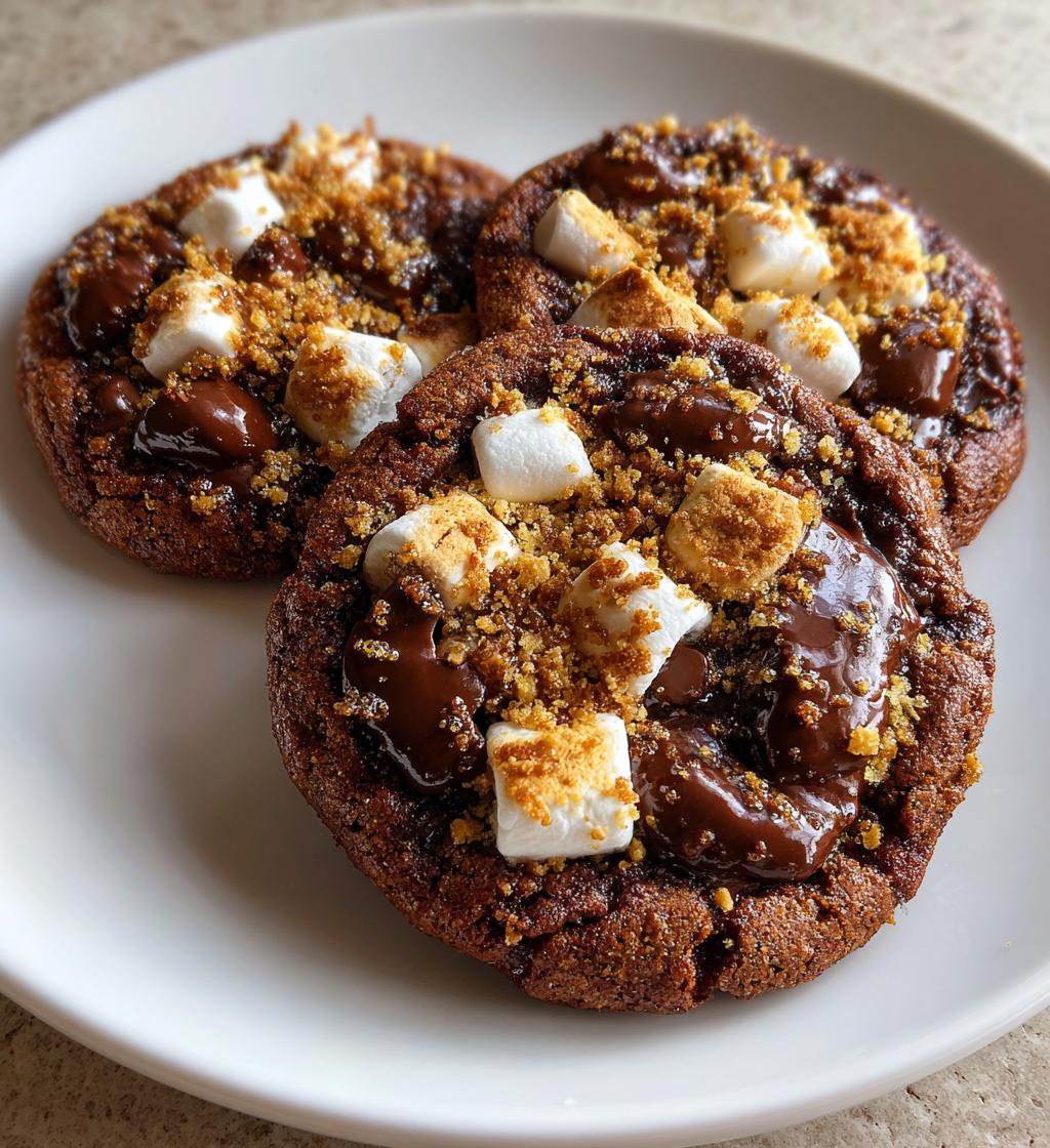 double chocolate smores cookies