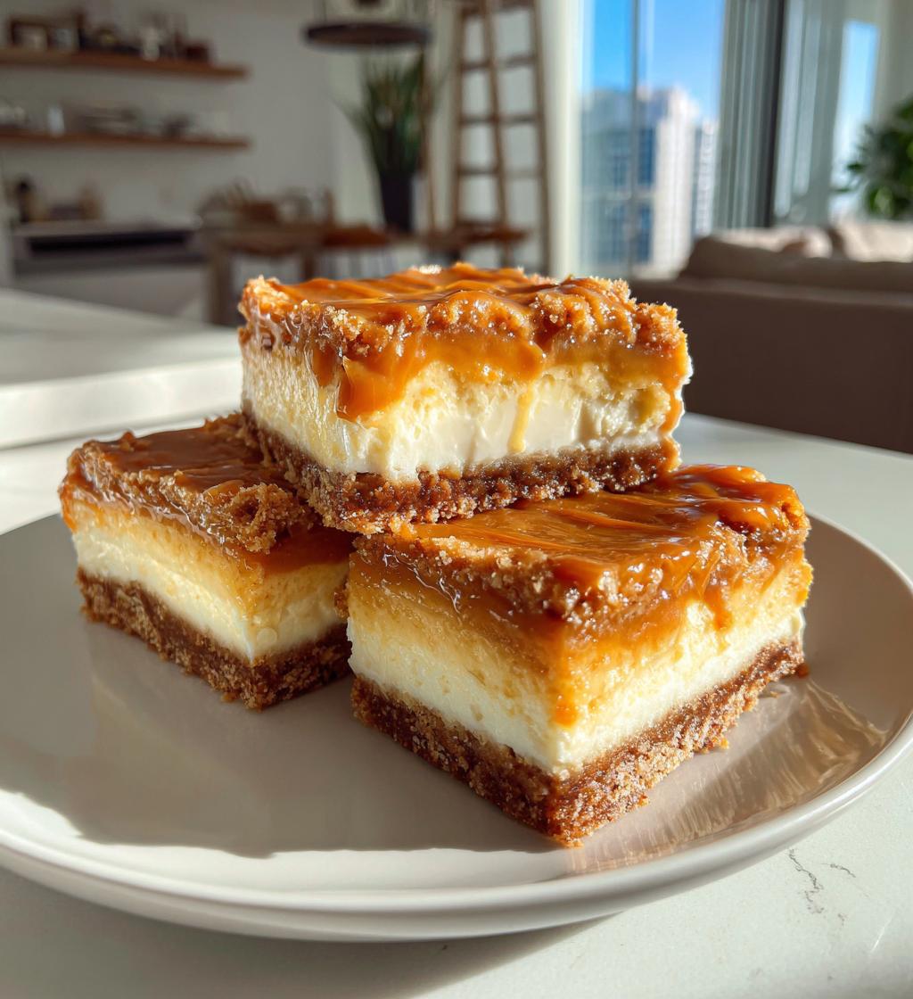 dulce de leche cheesecake bars - detail 1