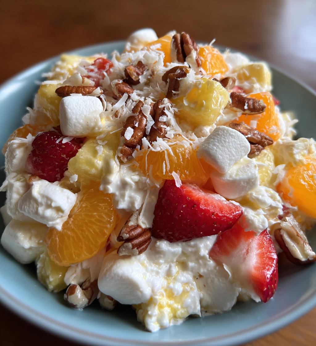 easter fruit fluff salad - detail 1