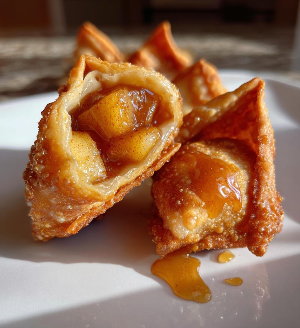 easy air fryer caramel apple wontons - detail 1