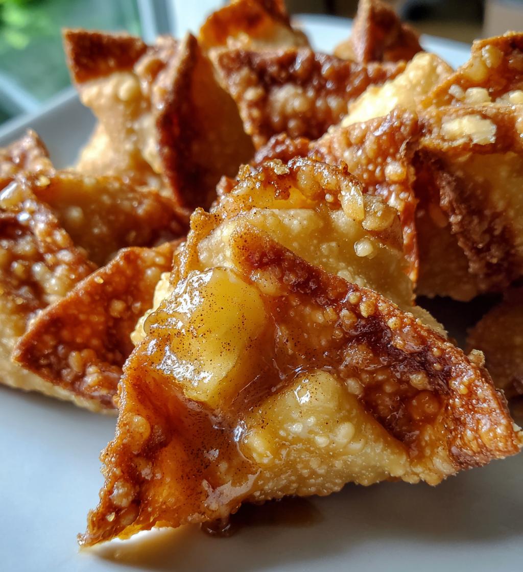 easy air fryer caramel apple wontons