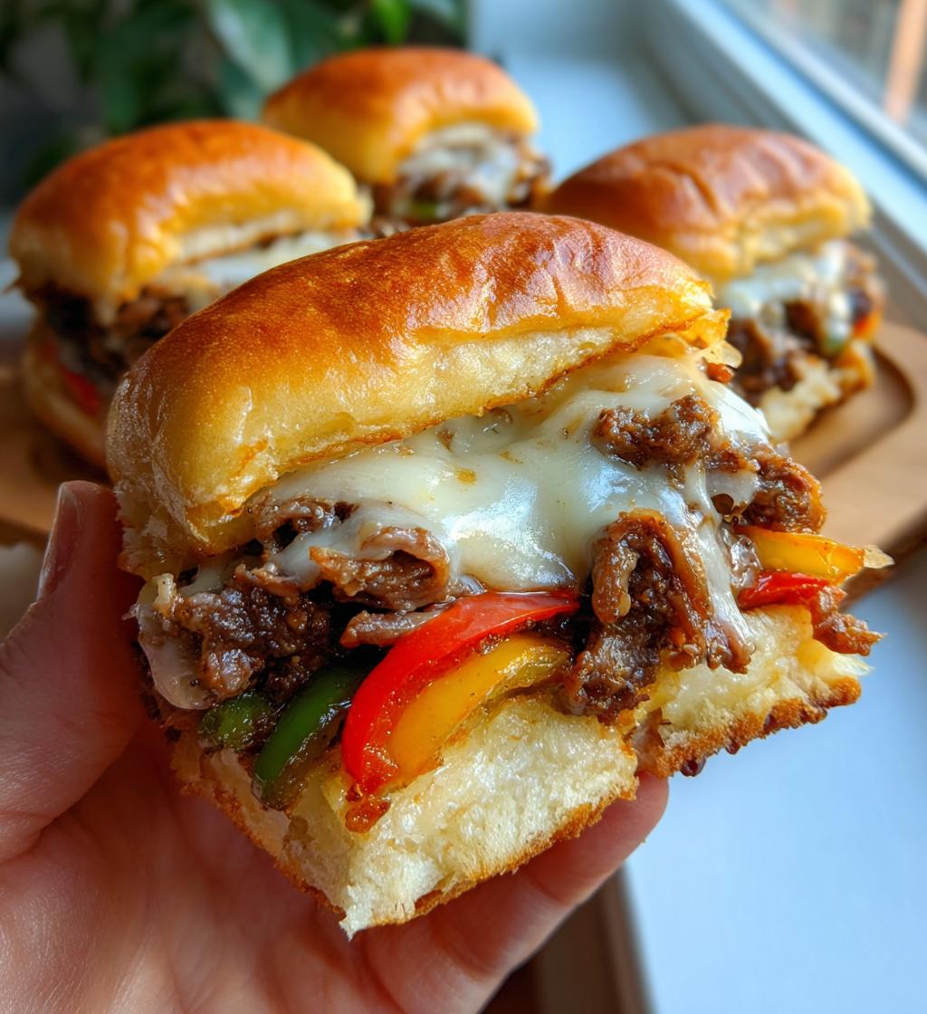 easy philly cheesesteak sliders - detail 1