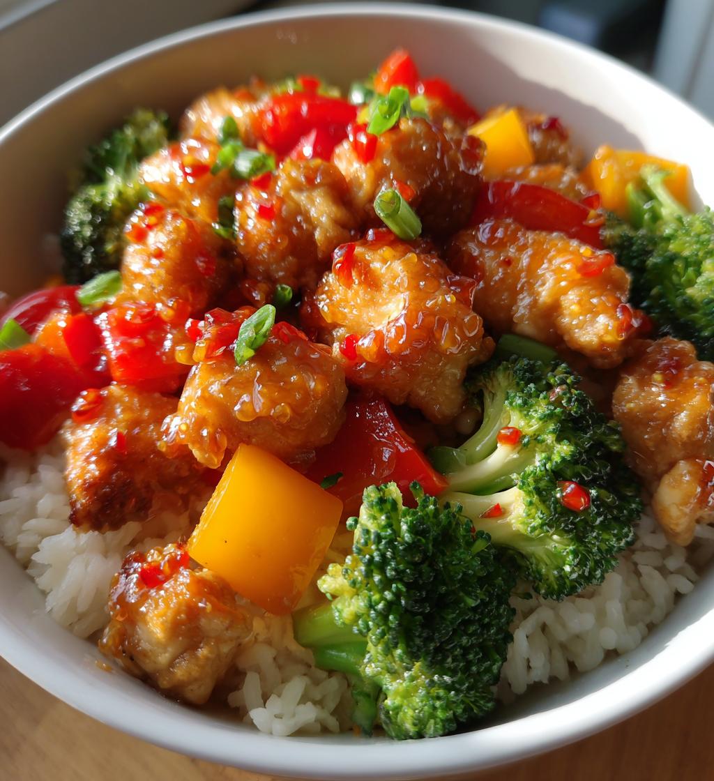 easy sweet chili chicken bowl recipe - detail 1