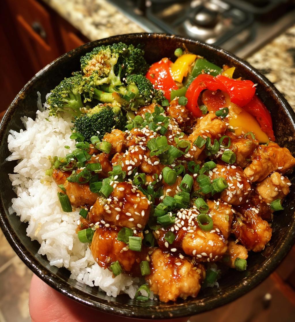 easy teriyaki chicken bowl - detail 1