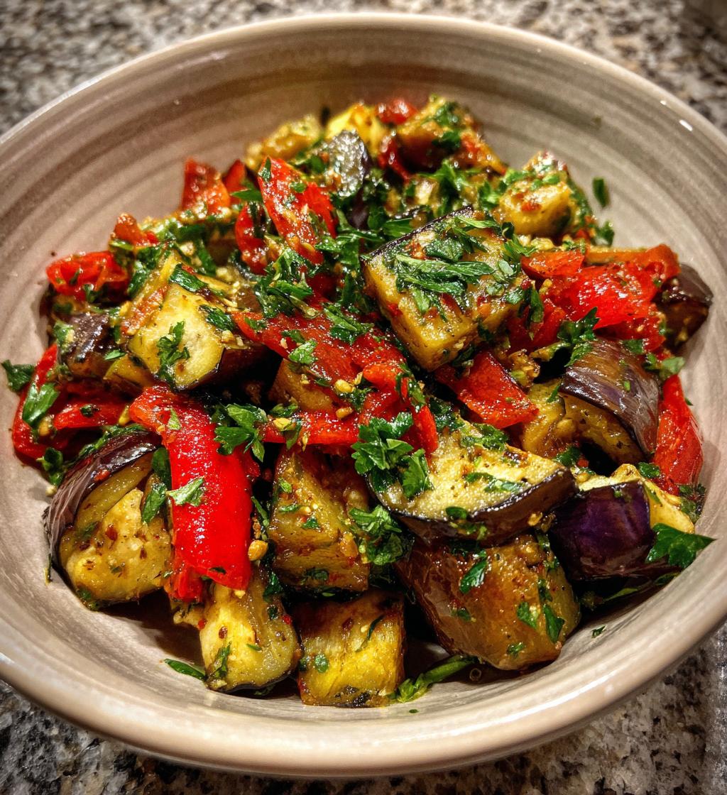 eggplant salad - detail 1