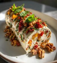 festive holiday antipasto cream cheese log 2