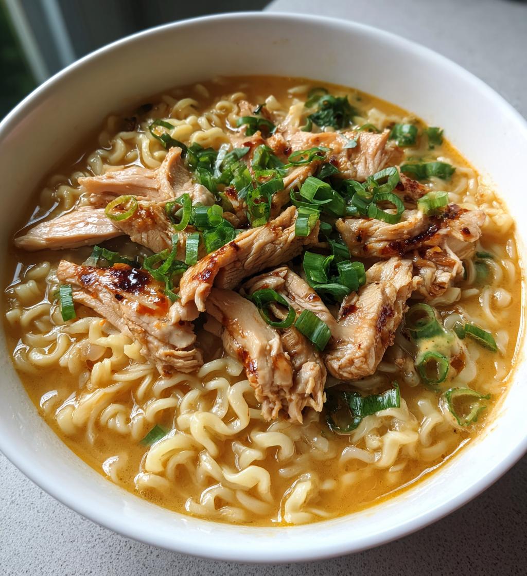 fiery chicken ramen with creamy garlic sauce - detail 1