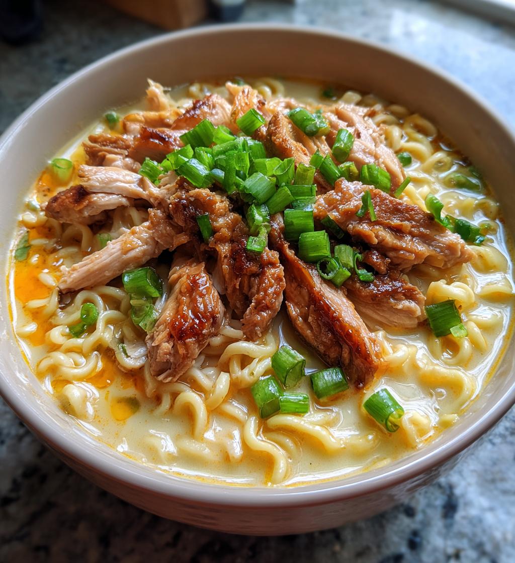 fiery chicken ramen with creamy garlic sauce