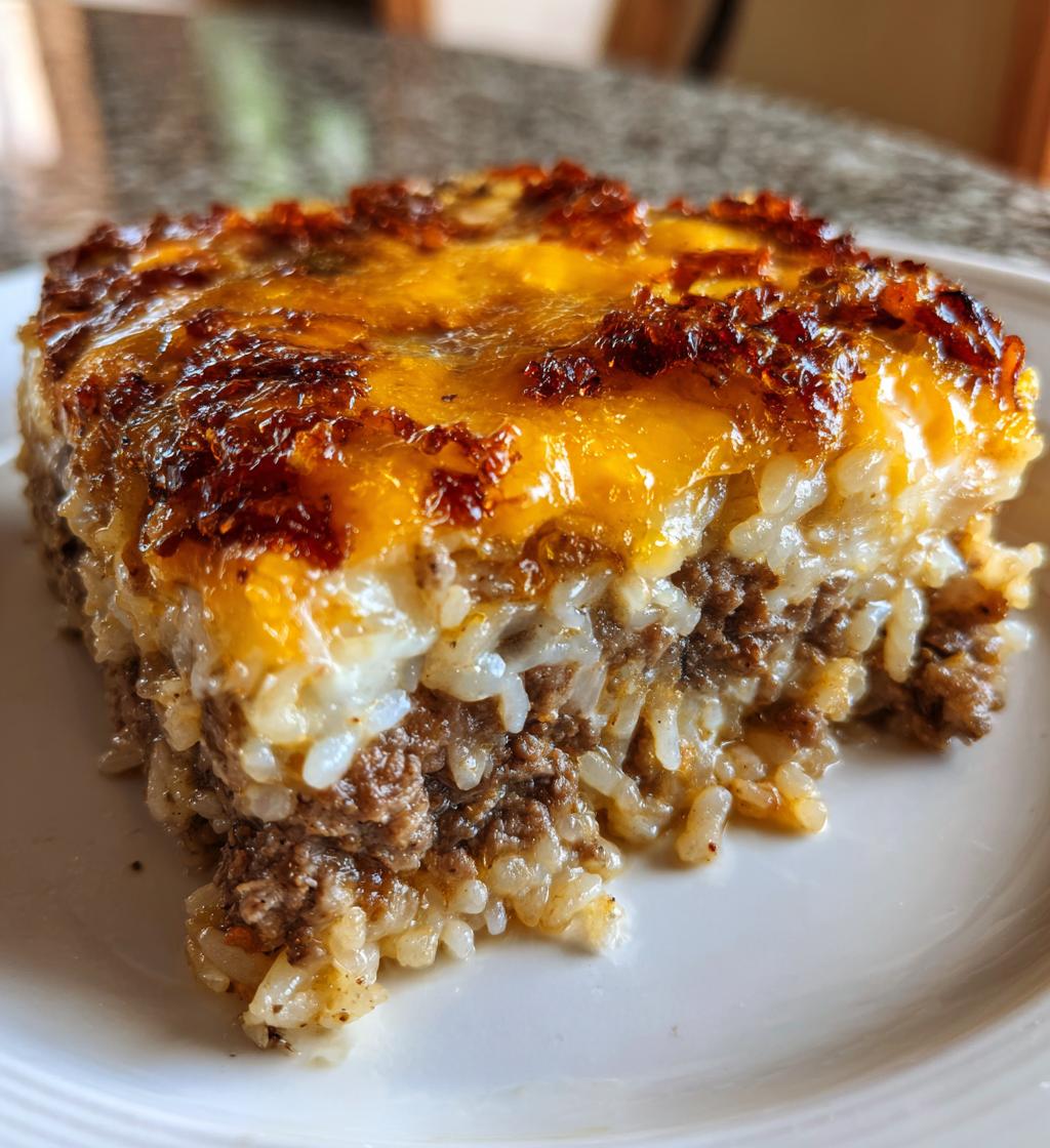 french onion ground beef and rice casserole - detail 1
