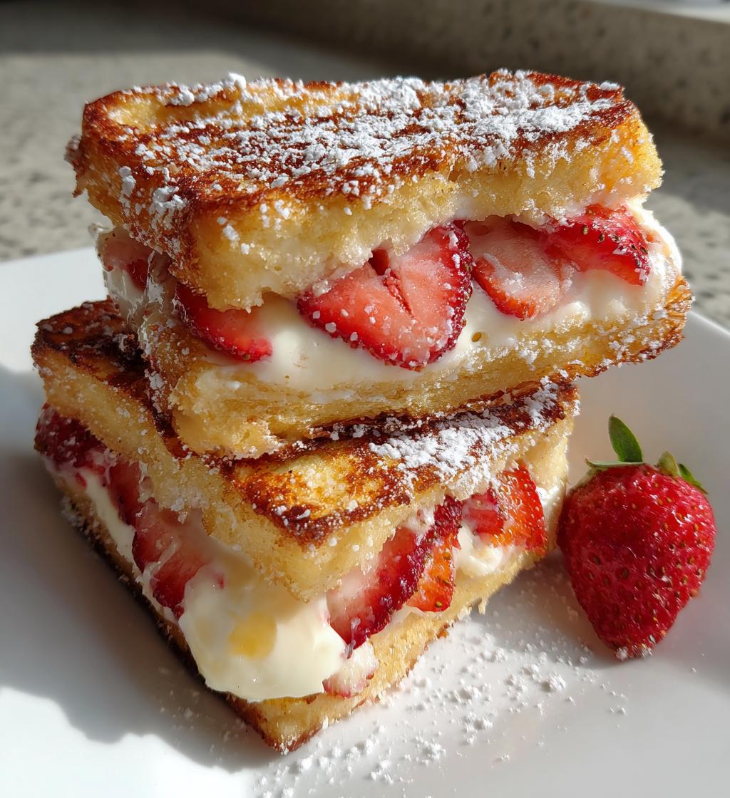 fried strawberry cheesecake sandwiches - detail 1