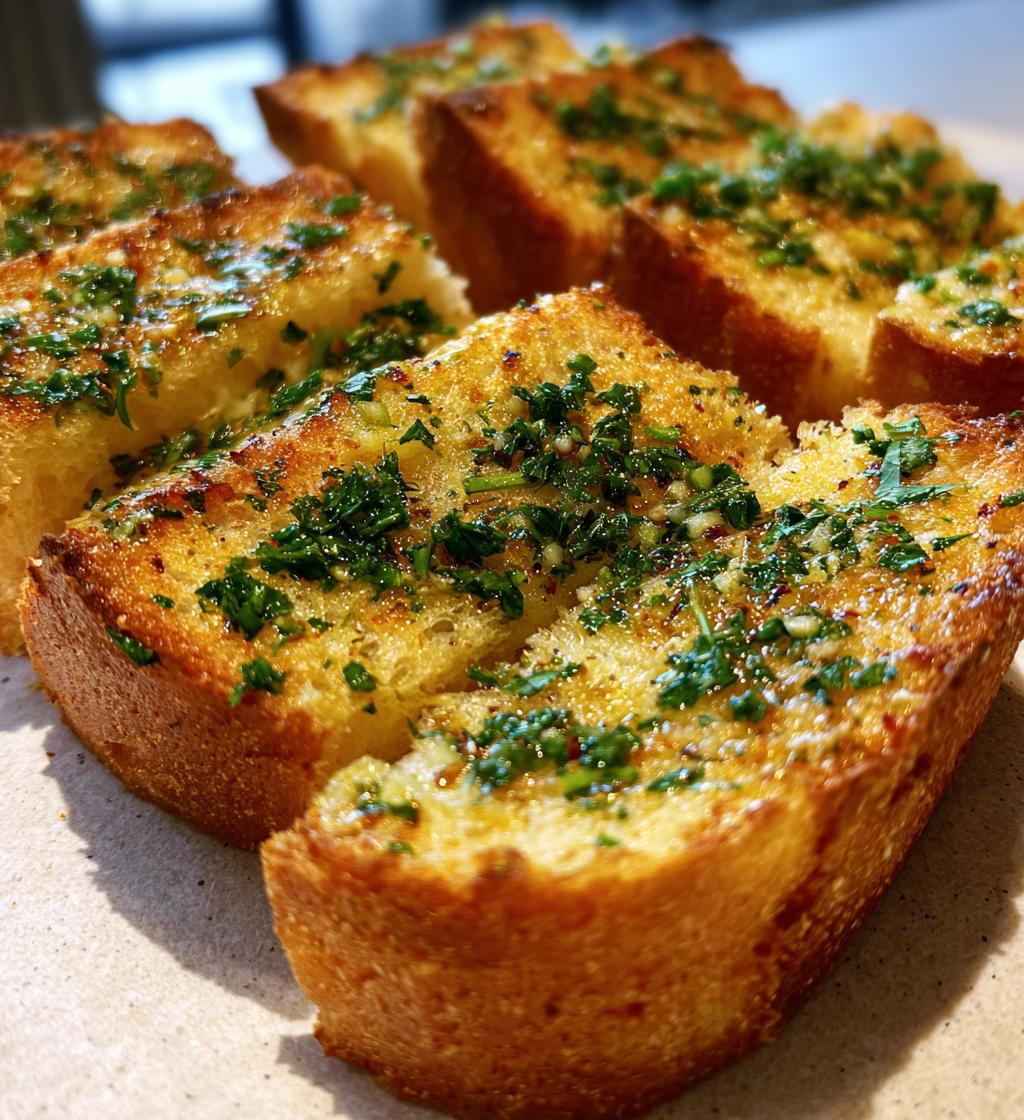 garlic bread with sliced bread
