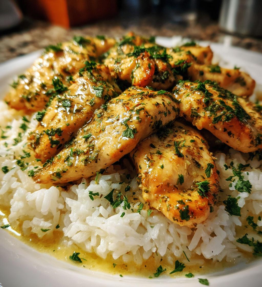 garlic butter chicken and rice
