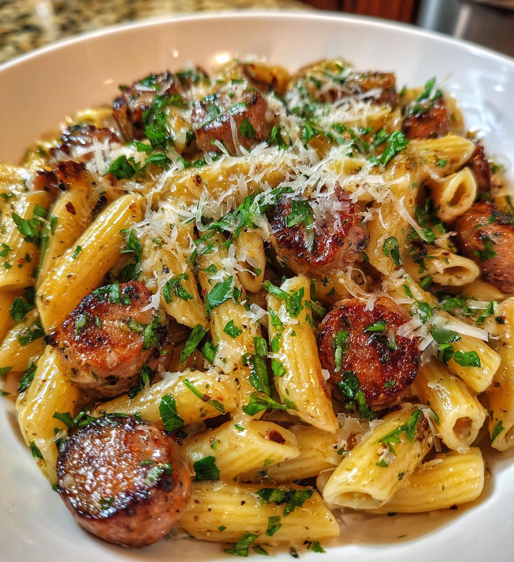 garlic butter sausage pasta