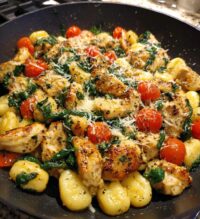garlic chicken gnocchi skillet