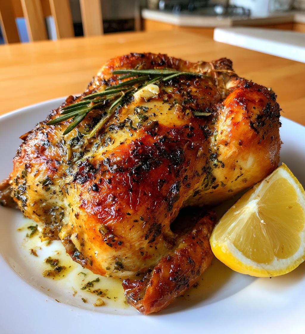 garlic herb butter roast chicken