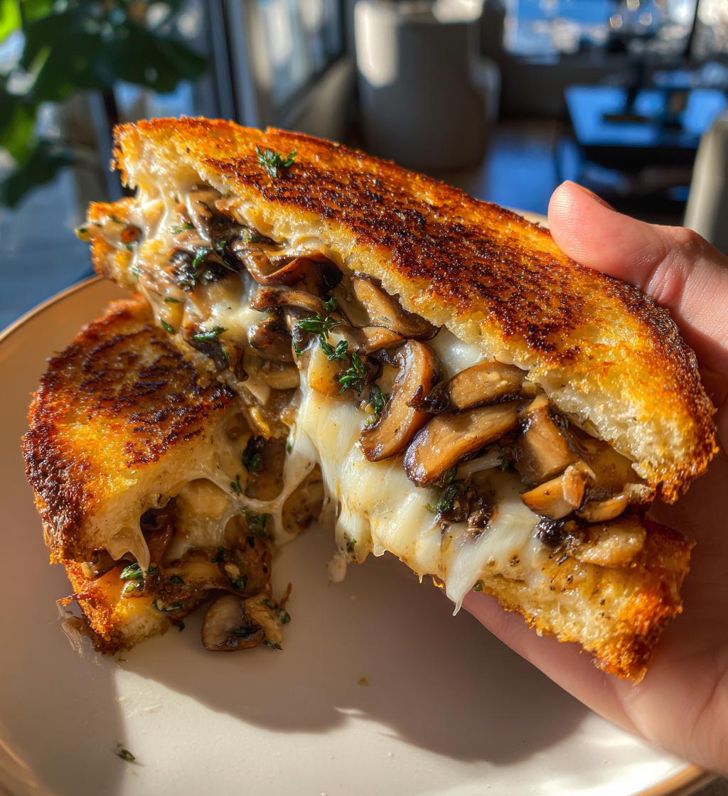 garlic mushroom grilled cheese - detail 1