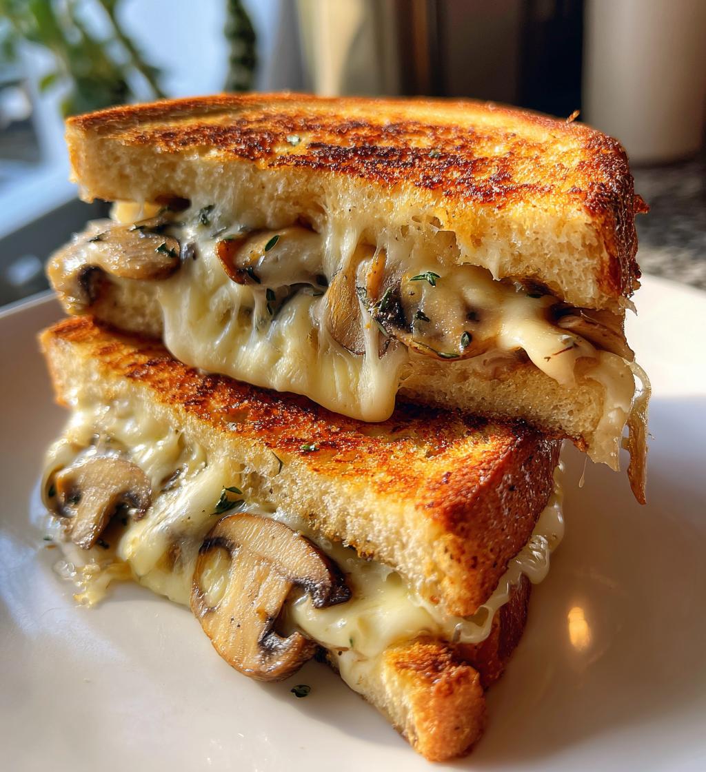 garlic mushroom grilled cheese