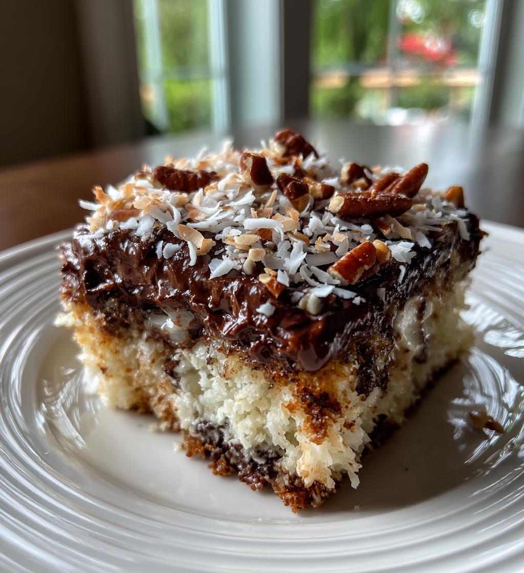 german chocolate poke cake 2