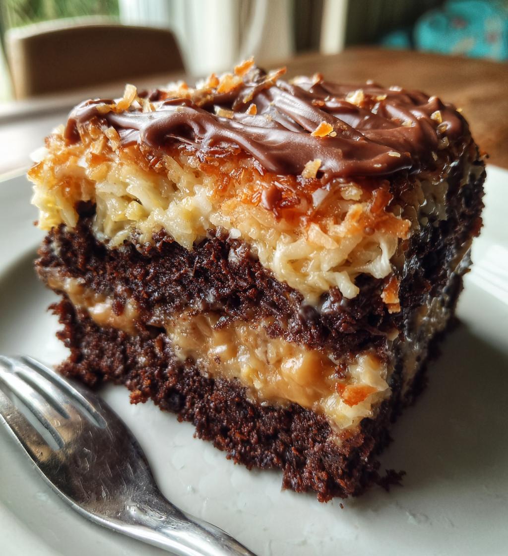 german chocolate poke cake