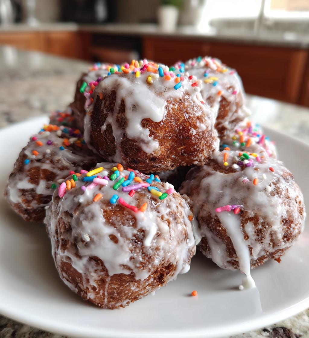 glazed chocolate donut holes - detail 1