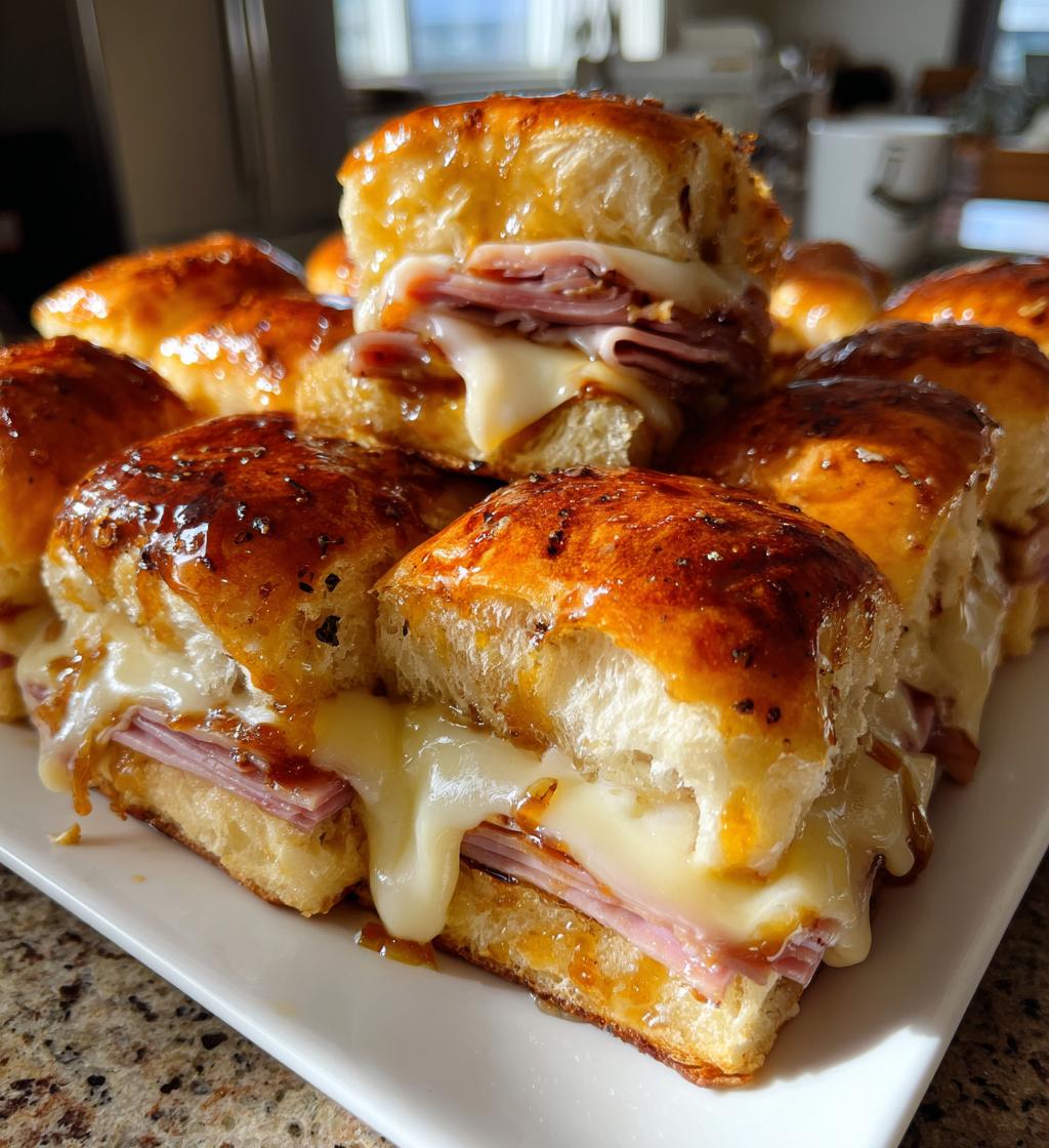 glazed ham and cheese sliders