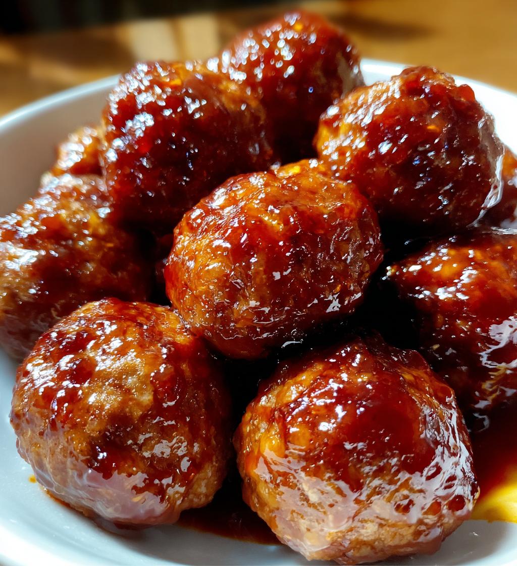 grape jelly meatballs - detail 1