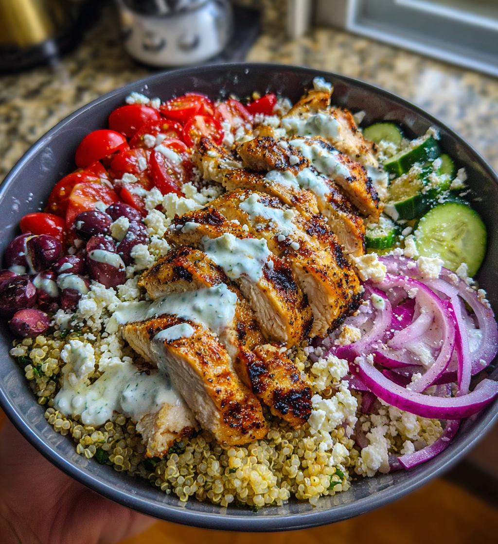 greek chicken bowls - detail 1