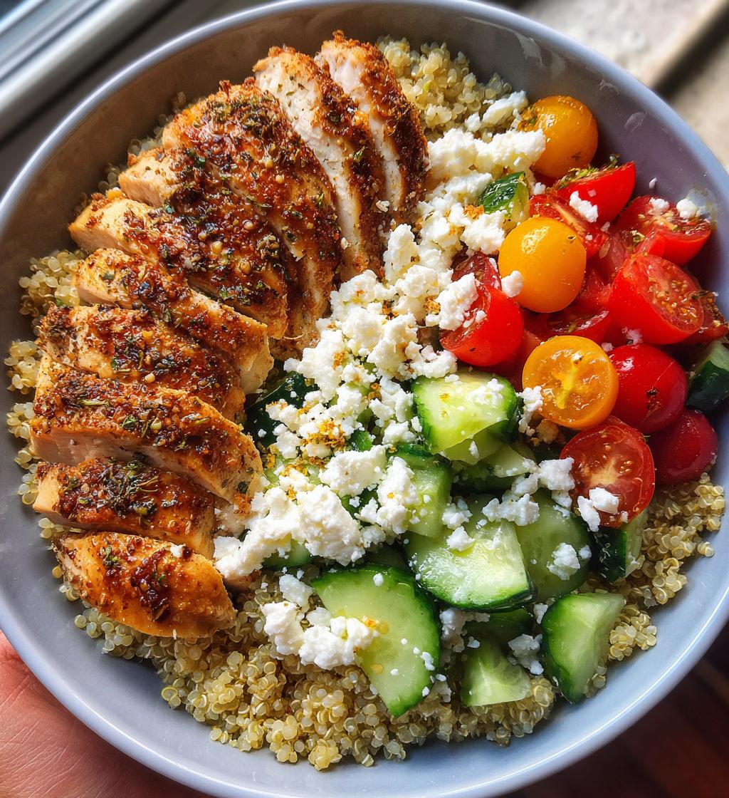 greek chicken quinoa bowl - detail 1