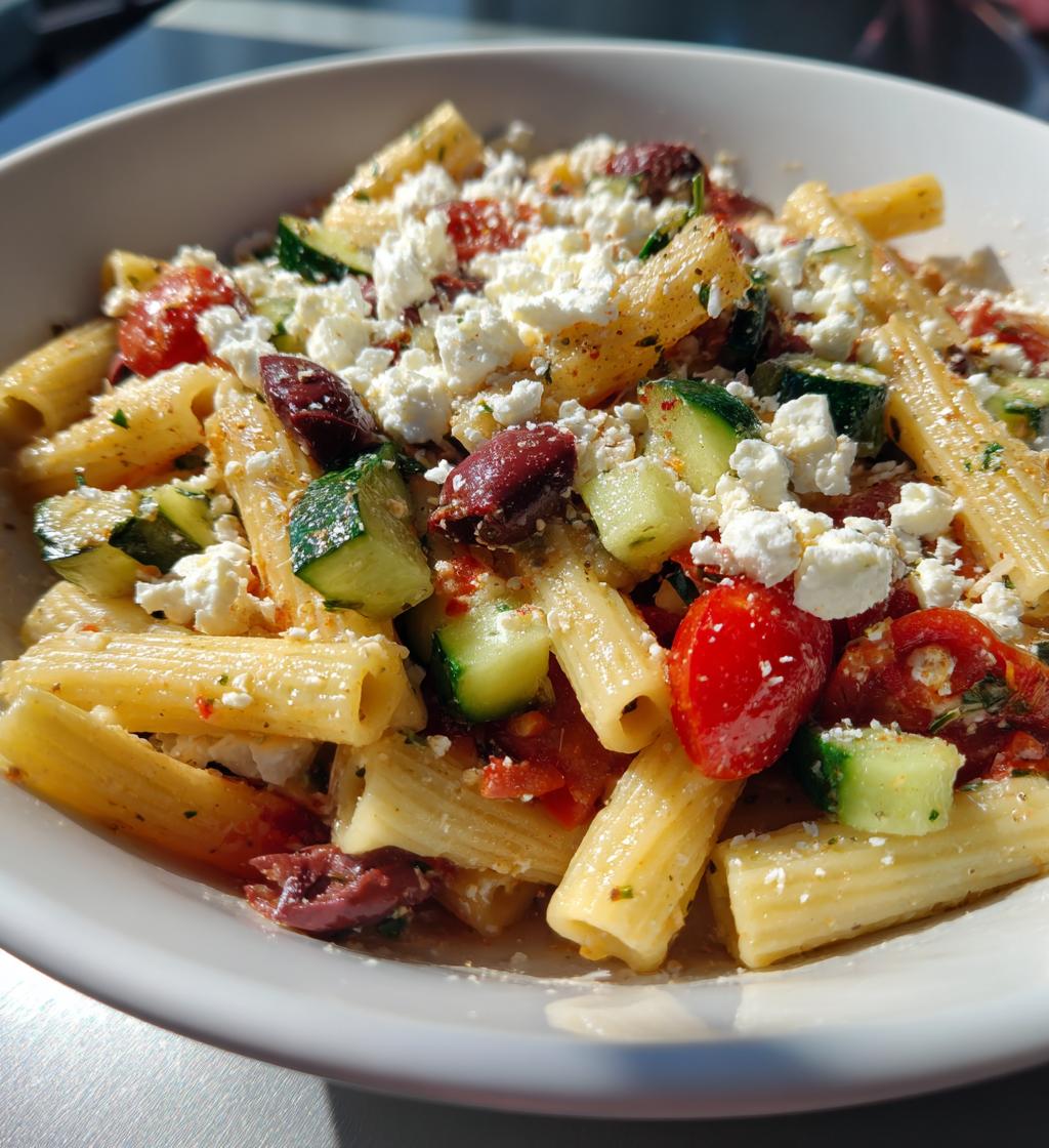 greek pasta with feta - detail 1