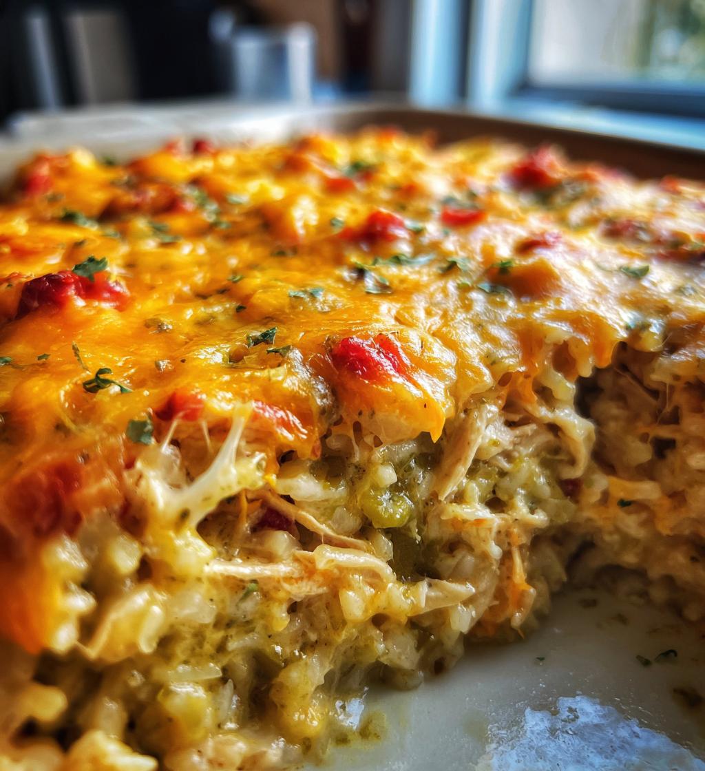 green chile chicken and rice casserole