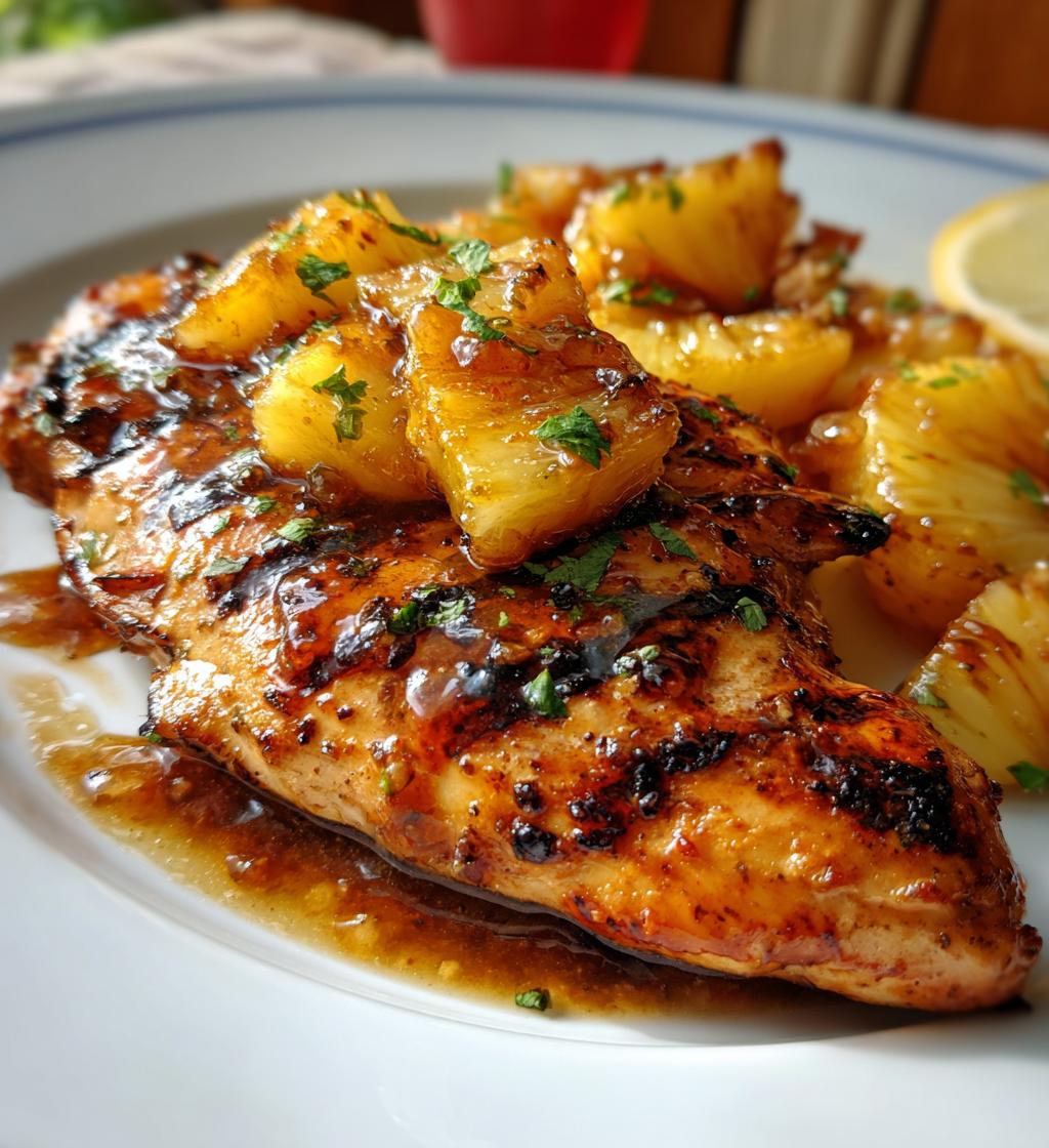 grilled aloha chicken and pineapple - detail 1