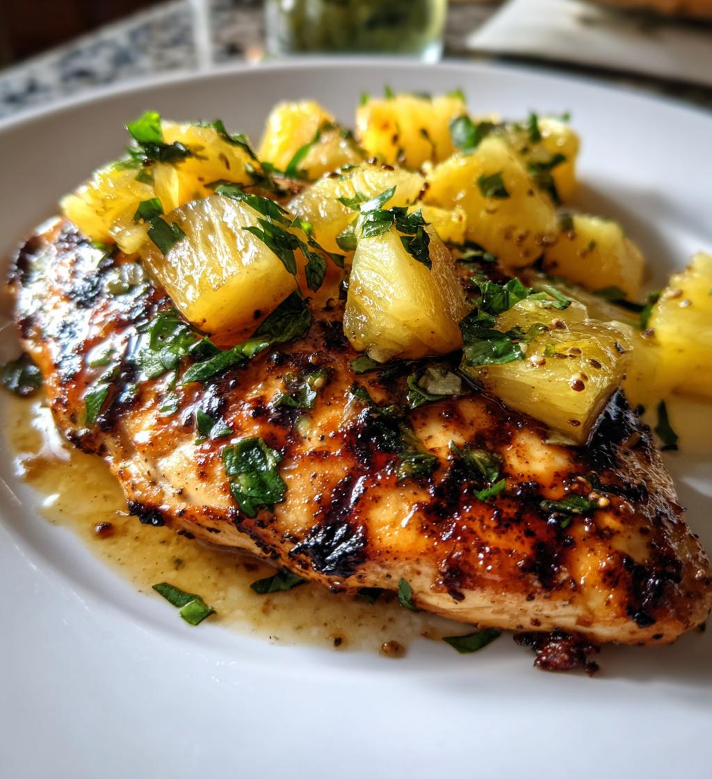 grilled aloha chicken and pineapple