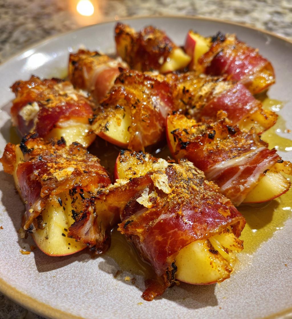 grilled apples with prosciutto and honey - detail 1