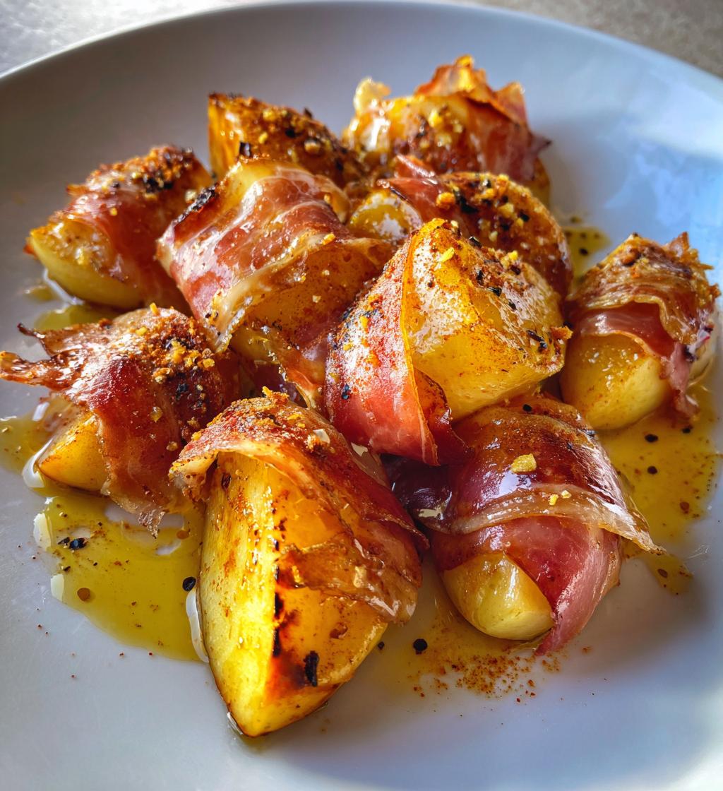 grilled apples with prosciutto and honey