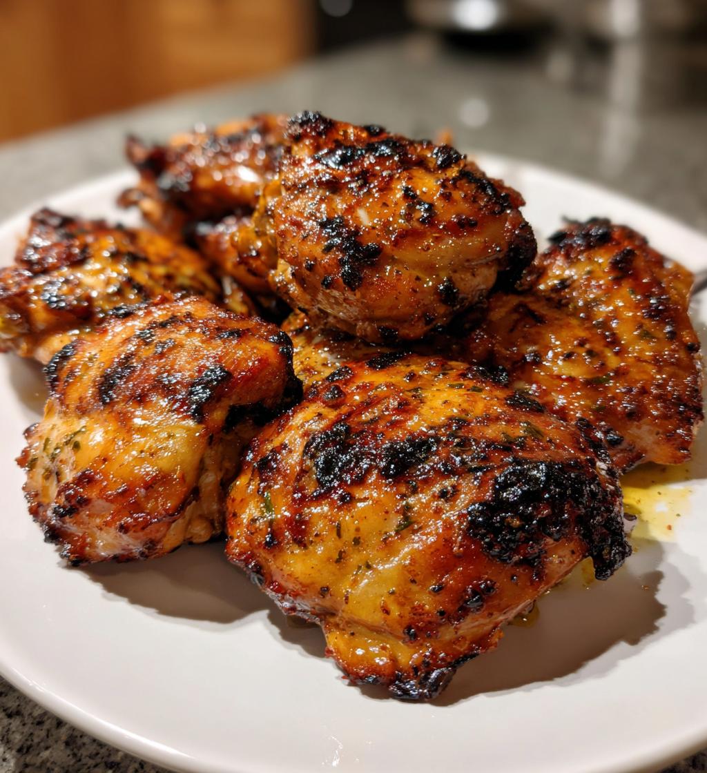 grilled chicken thighs - detail 1