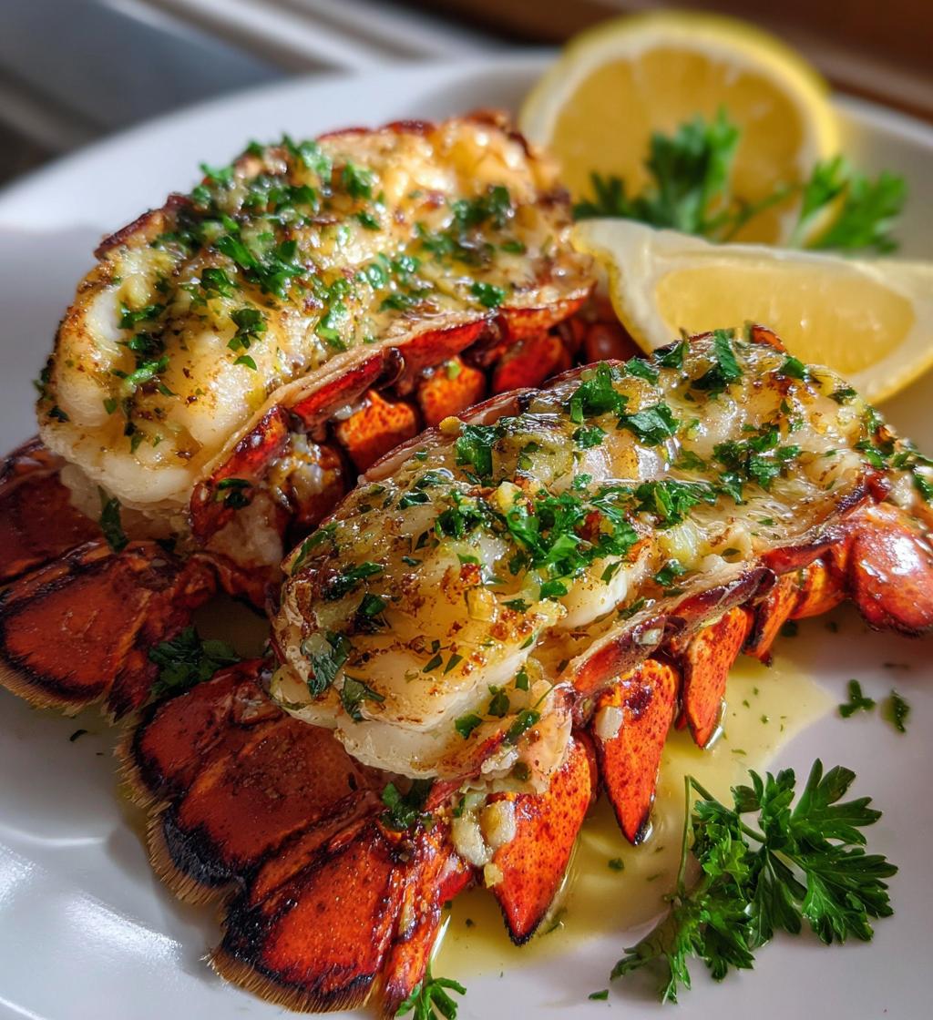 grilled lobster tails garlic lemon butter - detail 1
