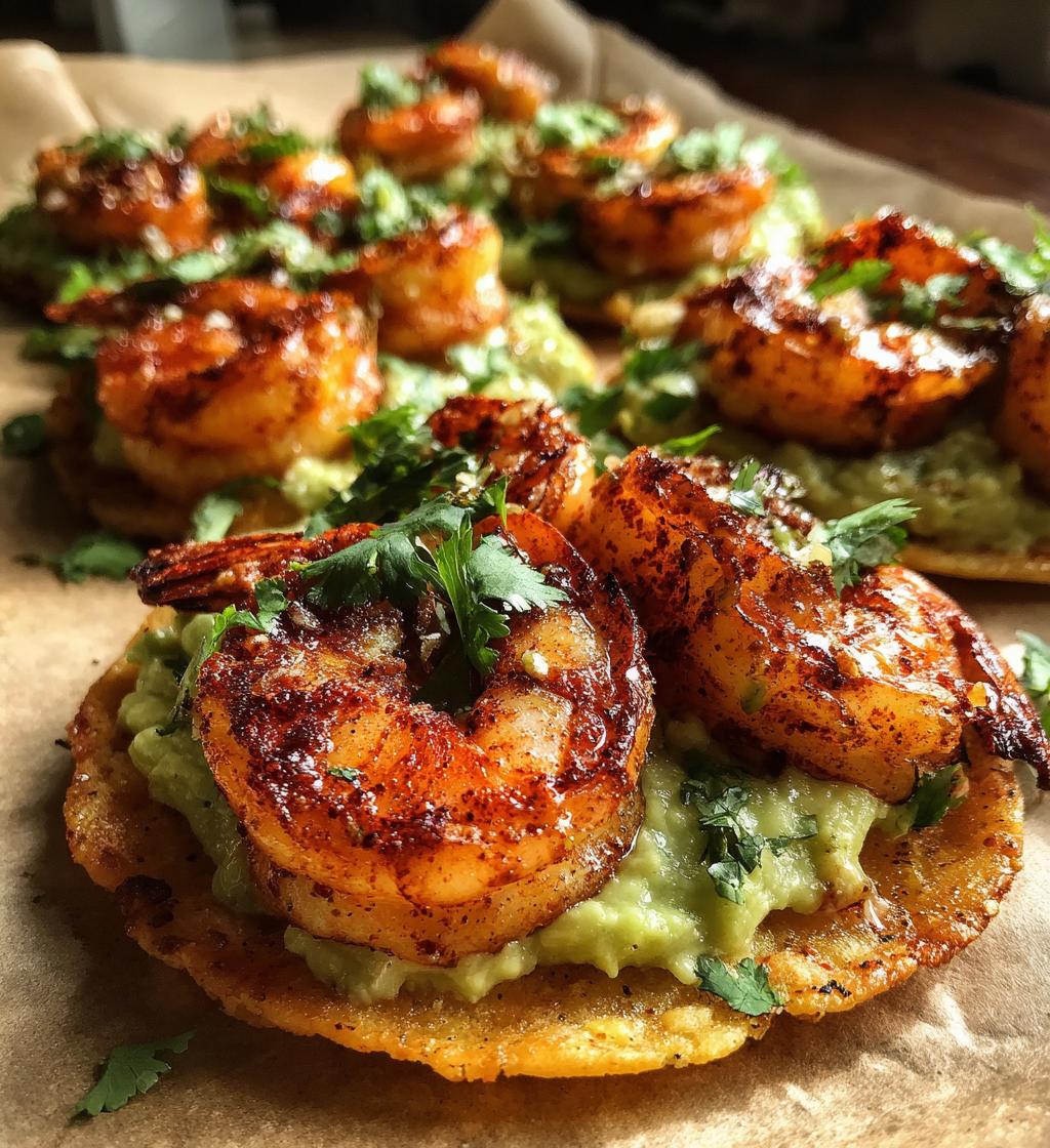 grilled shrimp tostadas creamy avocado - detail 1