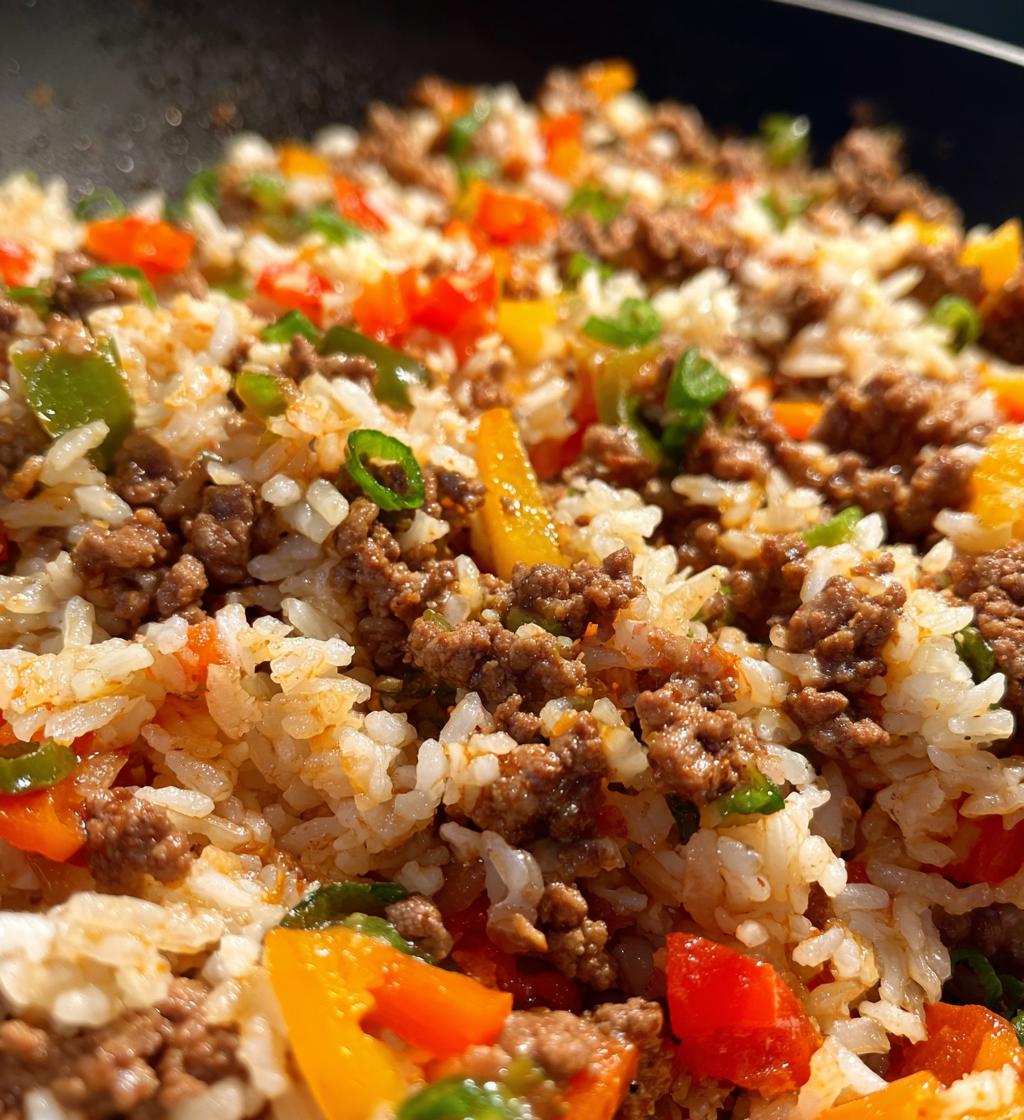 ground beef and rice skillet